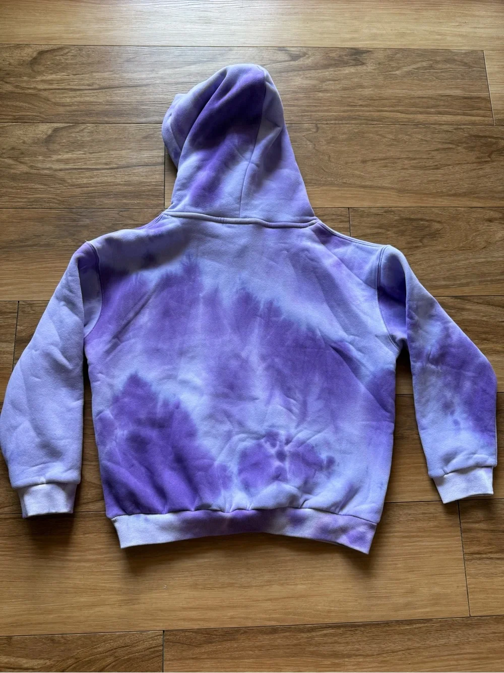Comfrt Kids Hoodie Purple Tie Dye Size Large Heavyweight Fleece Pullover